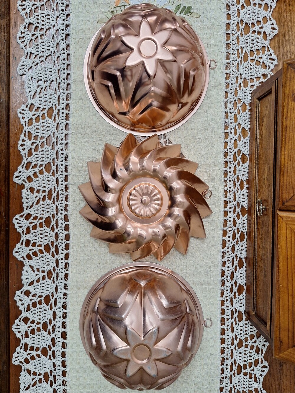 Bundle Of Vintage Copper Jello Cake Molds
